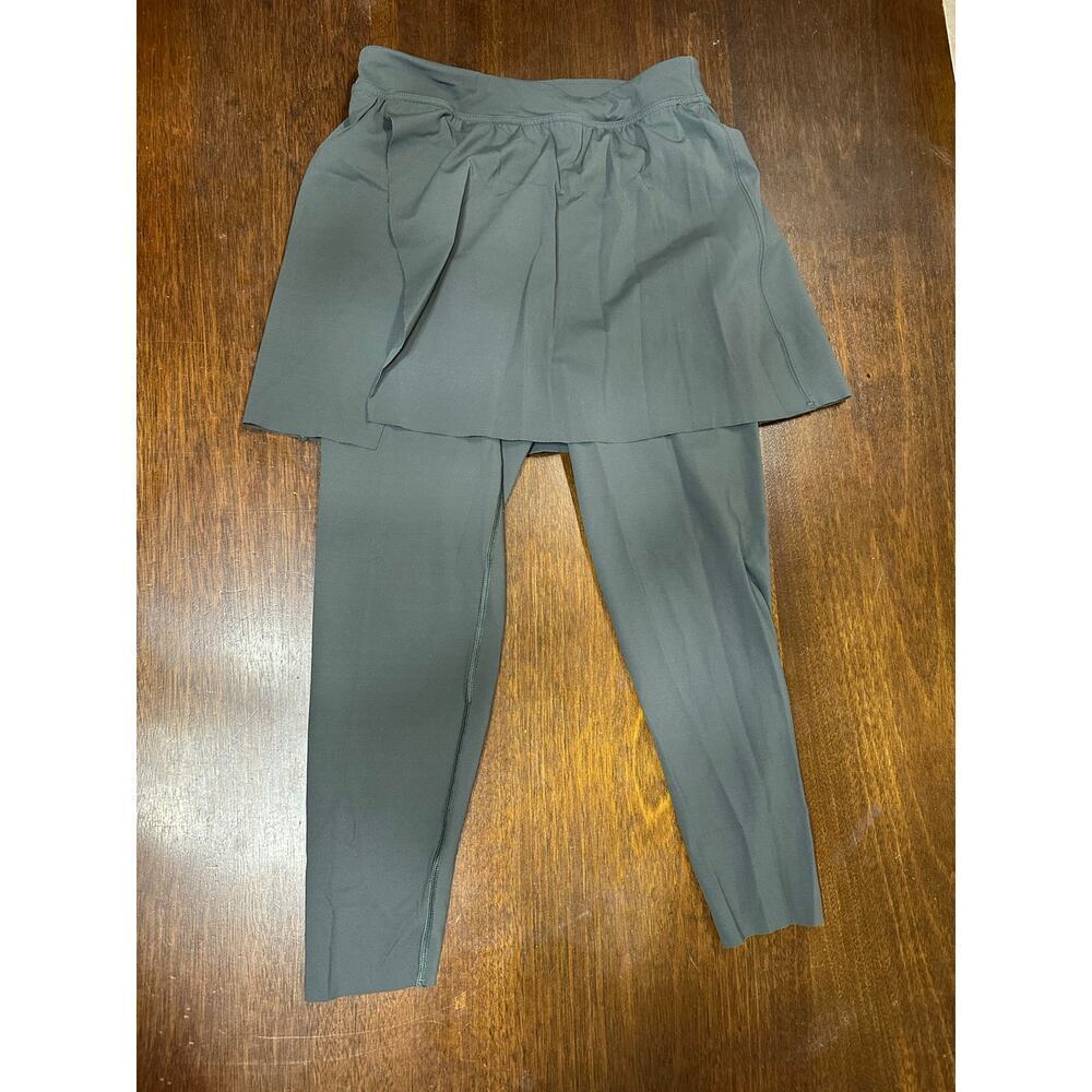 Spanx Booty Boost Skort Legging Women Large Green Pickleball Tennis Athleisure